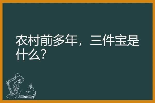 农村前多年，三件宝是什么？