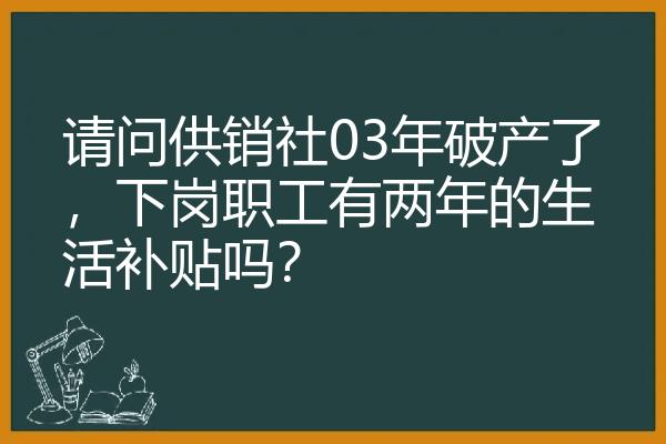 请问供销社03年破产了，下岗职工有两年的生活补贴吗？